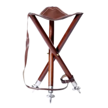 Lovski stol lesen s kovinskimi konicami 55 cm